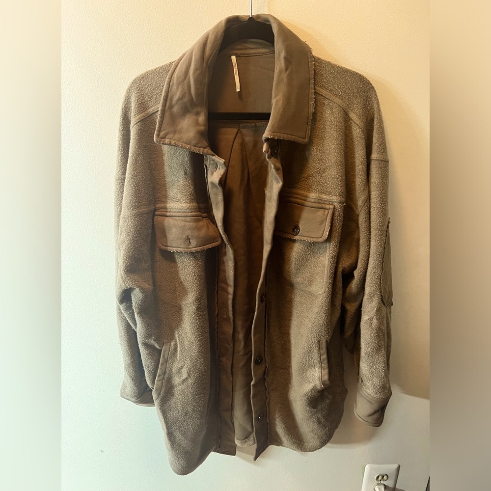 Free people fleece oversized shirt